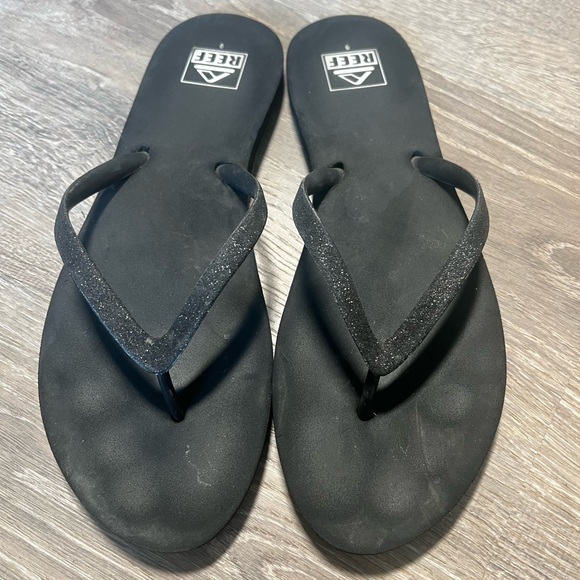 REEF Black Sparkle Flip Flop- 9 - Picture 2 of 5